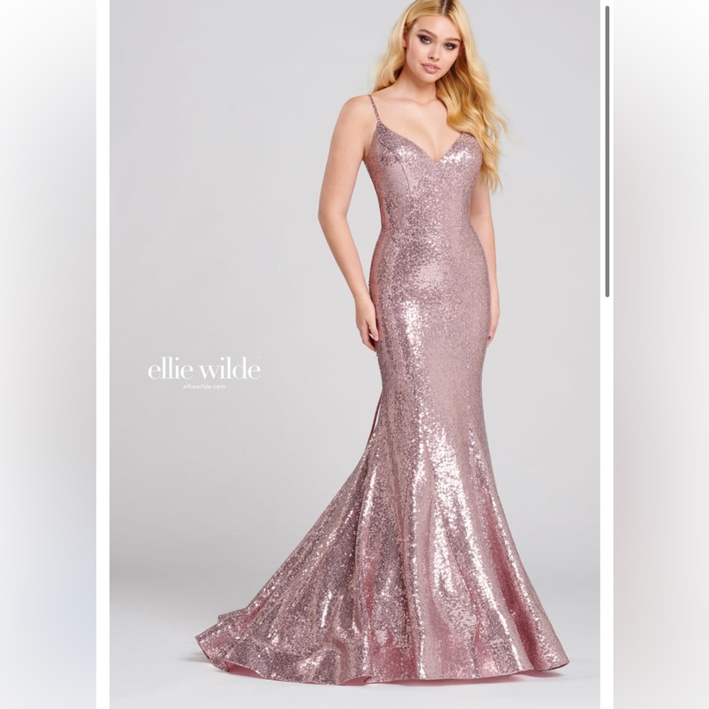 Mon Cheri Pink Prom Dress